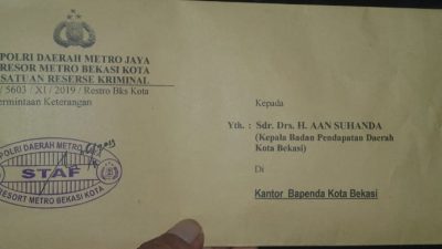 Buntut Ormas Minta Jatah Parkir, Kepala Bapenda Kota Bekasi Diperiksa Polisi