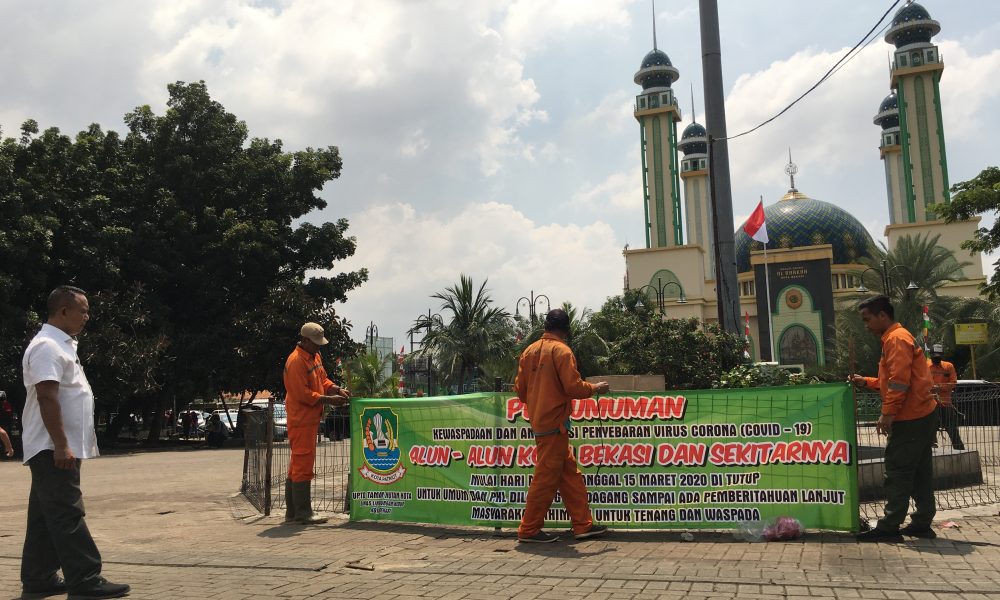 Corona Meluas, Alun-Alun Kota Bekasi Mulai Ditutup