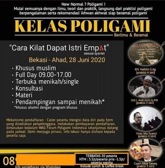 Viral, Ada Poster Pendaftaran Kelas Poligami di Bekasi