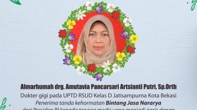 Almarhumah Drg Amutavia Terima Tanda Kehormatan Bintang Jasa Nararya dari Presiden RI