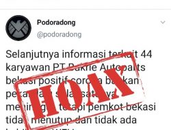 Beredar Kabar 44 Karyawan PT Bakrie Autoparts Positif Corona, Pemkot Bekasi: Hoax