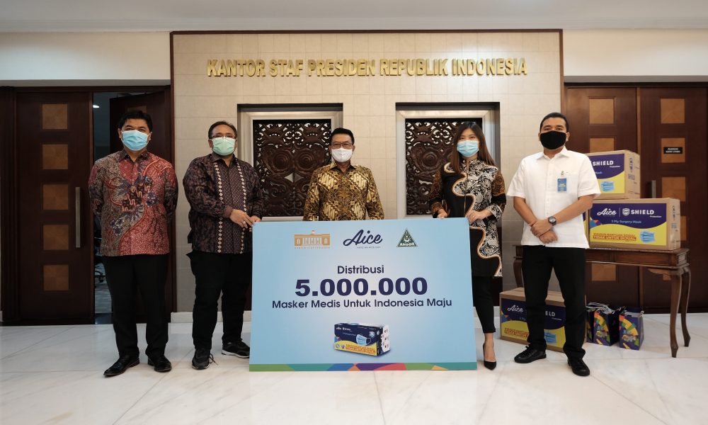 Kantor Staf Presiden, GP Ansor & Aice Luncurkan Gerakan Pentahelix 5 Juta Masker Medis
