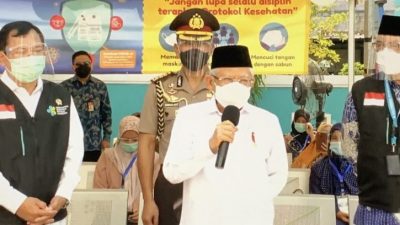Wapres Simulasi Pendistribusian Vaksin Covid-19 di Cikarang