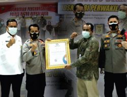 Ombudsman RI Ganjar Penghargaan kepada Polres Metro Bekasi Kota