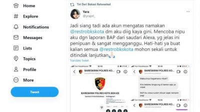 tangkapan layar percakapan warganet dengan akun yang mengaku sebagai pihak kepolisian. Foto: (tangkapan layar)