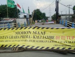 Tunggu Perbaikan, Jembatan Graha Prima Tambun Ditutup Sementara