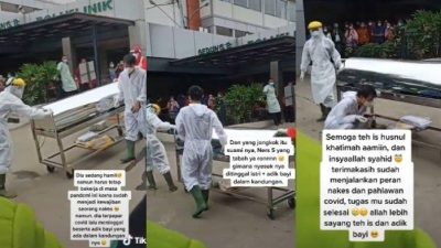 Kisah nakes di Bekasi meninggal dunia karena Covid-19 saat sedang hamil viral di media sosial. (tiktok.com/@perawatbnnkkrw)