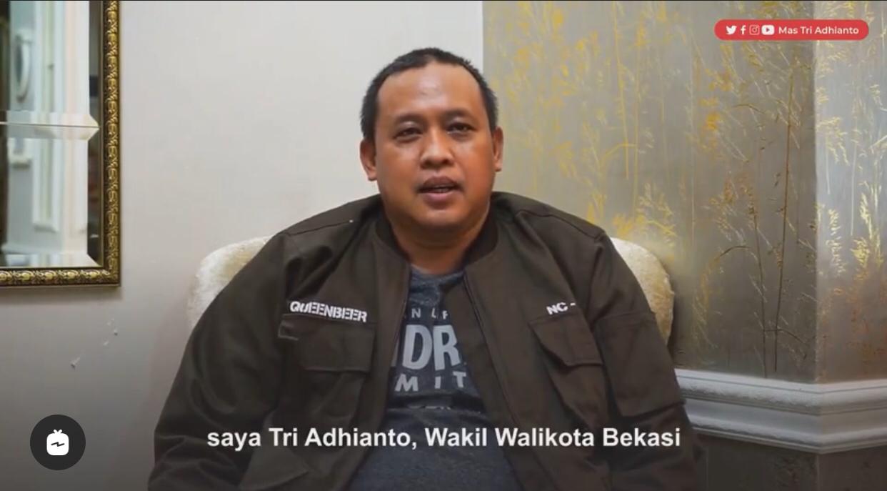 Tangkapan layar video Wakil Wali Kota Bekasi Tri Adhianto Tjahyono mengumumkan dirinya terkonfirmasi covid-19 melalui medsos pribadinya