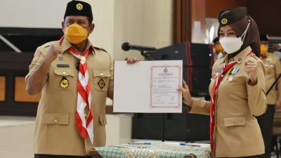 Atalia Lantik Akhmad Marjuki Jadi Ketua Mabicab Pramuka Kabupaten Bekasi