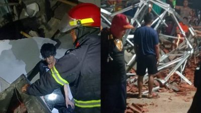 Pekerja tertimpa reruntuhan bangunan