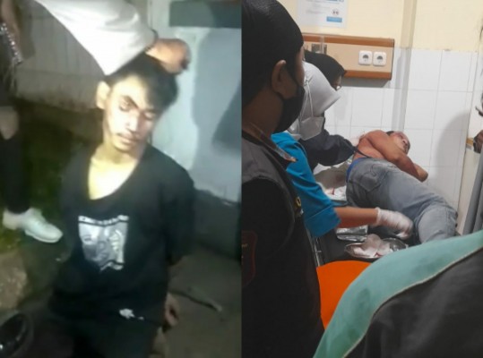 Screnshoot pelaku begal (kiri) dan korban ojol (kanan)