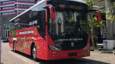 Bus Listrik yang beroperasi di Kabupaten Bekasi