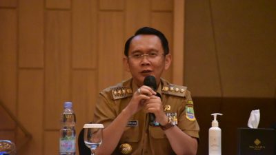 Pj Bupati Bekasi Dani Ramdan di Nuanza Hotel, Cikarang Selatan.