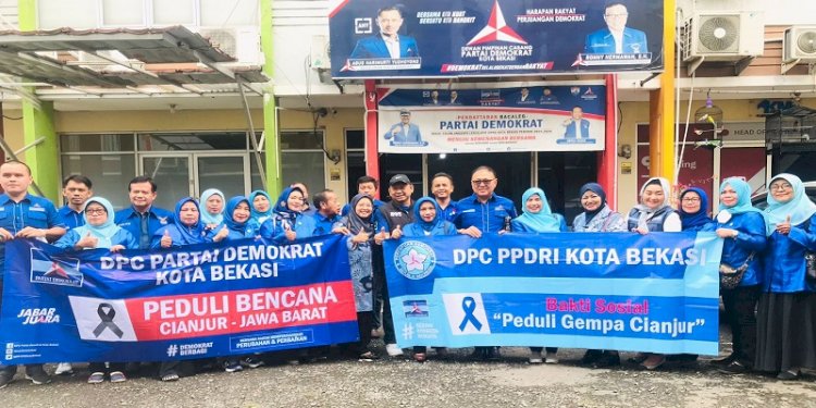 DPC Demokrat Kota Bekasi dan PPD RI Berikan Bantuan untuk Korban Gempa Cianjur