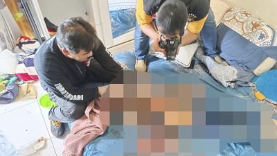 Polres Metro Bekasi Kota saat melakukan olah TKP pembunuhan ibu terhadap anak kandungn ya berusia 5 tahun di Kota Bekasi. Foto: Ist