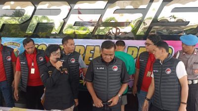 Polres Metro Bekasi Kota melakukan gelar perkara peredaran narkoba yang dikirim dari Cina. Foto: Ist