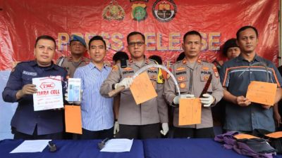 Polsek Bekasi Selatan gelar perkara begal sejoli.