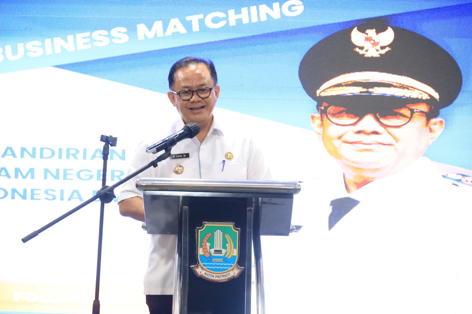 Pj Wali Kota Bekasi Raden Gani Muhamad di acara pembukaan Business Matcing. Foto: Ist