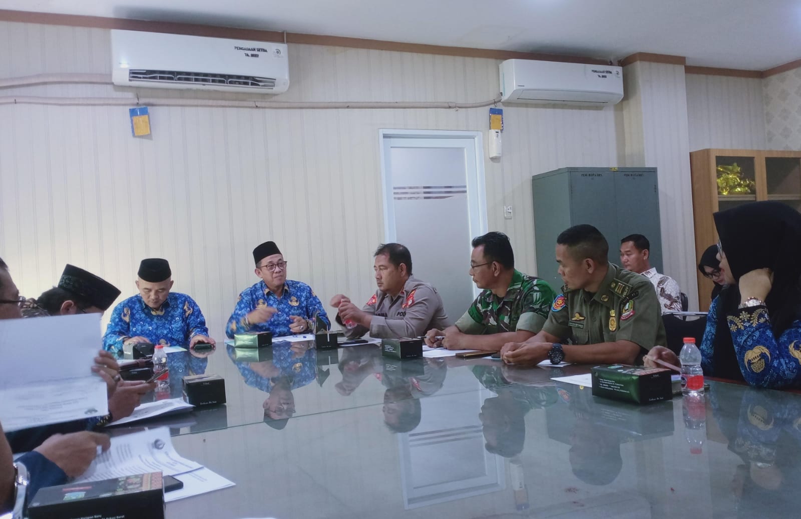 Pemkot bersama TNI/Polri menggelar rapat persiapan Hari Santri Nasional 2024. Foto: Ist