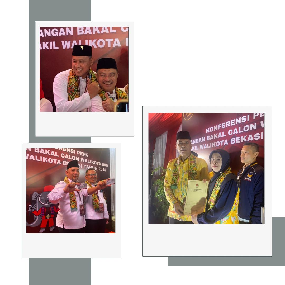3 Paslon Wali Kota Bekasi dan Wakil Wali Kota Bekasi 2024. Foto: Gobekasi.id