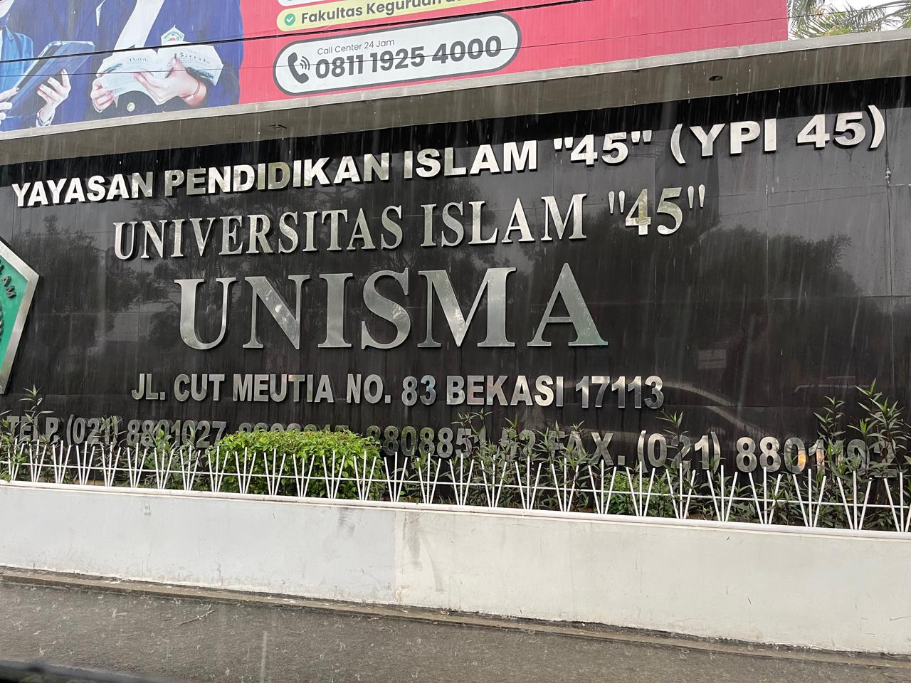 Kampus Unisma Bekasi di Jalan Cut Meutia, Bekasi Timur, Kota Bekasi.