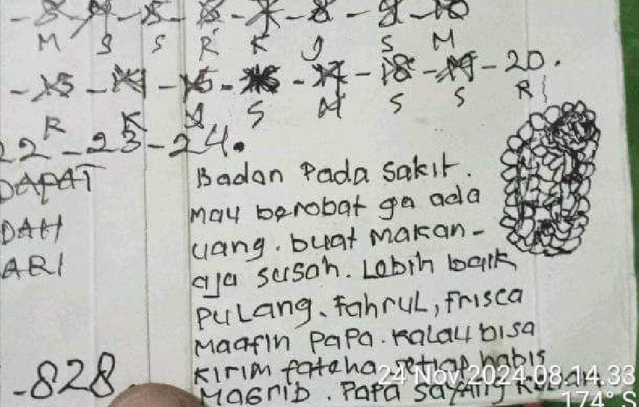Surat wasiat diduga ditulis korban sebelum mengakhiri hidupnya.
