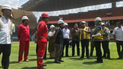 Stadion Wibawa Mukti Bekasi Diperbaiki Setelah Diterjang Puting Beliung