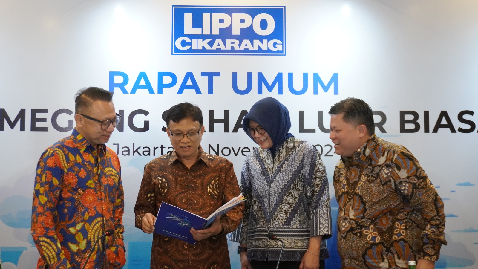 PT Lippo Cikarang Tbk (LPCK) mengumumkan hasil Rapat Umum Pemegang Saham Luar Biasa (RUPSLB) yang dilaksanakan pada hari Selasa (19/11/2024), di Aryaduta Menteng, Jakarta.
