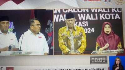 Debat Publik Kedua Pilkada Kota Bekasi disiarkan langsung oleh TV One.
