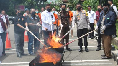Pemusnahan barang bukti Narkoba di Kabupaten Bekasi
