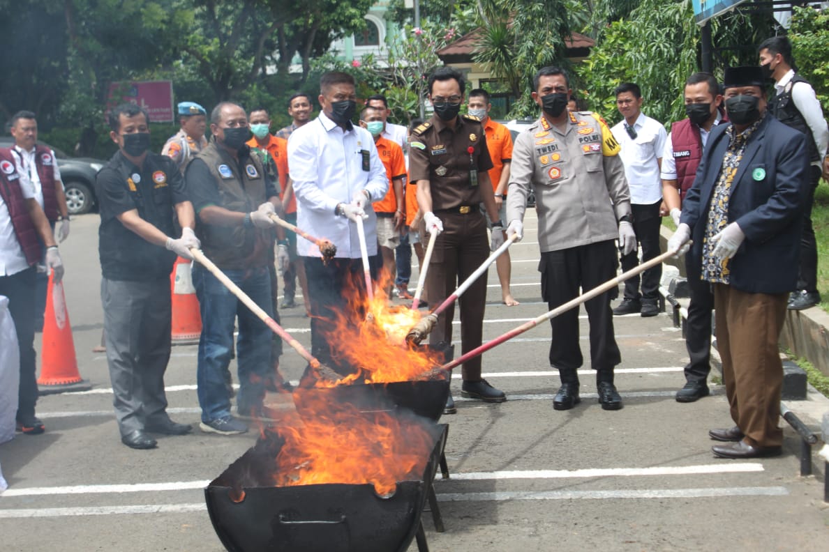 Pemusnahan barang bukti Narkoba di Kabupaten Bekasi
