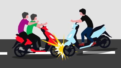 Ilustrasi kecelakaan sepeda motor