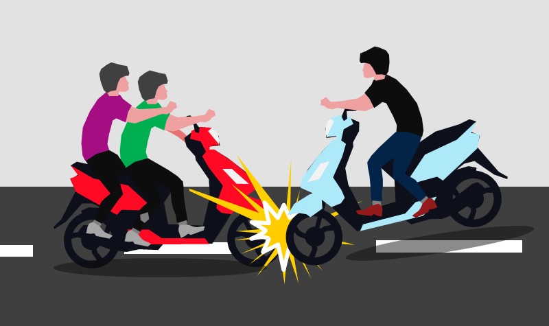 Ilustrasi kecelakaan sepeda motor