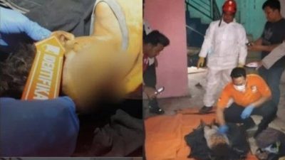 Polisi saat melakukan olah TKP penemuan jasad bocah 5 tahun di Bekasi