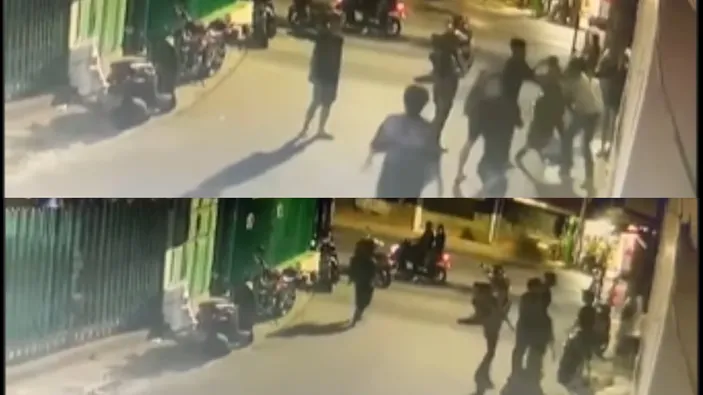 Tangakapan layaar warga Bekasi dikeroyok sekelompok orang saat malam pergantian tahun