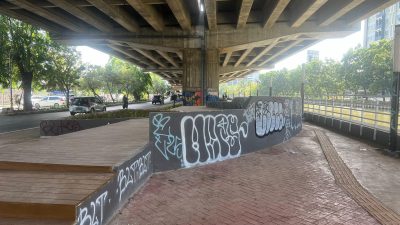 Aksi Vandalisme di Taman Kalimalang Jalan KH.Noer Ali, Kota Bekasi.