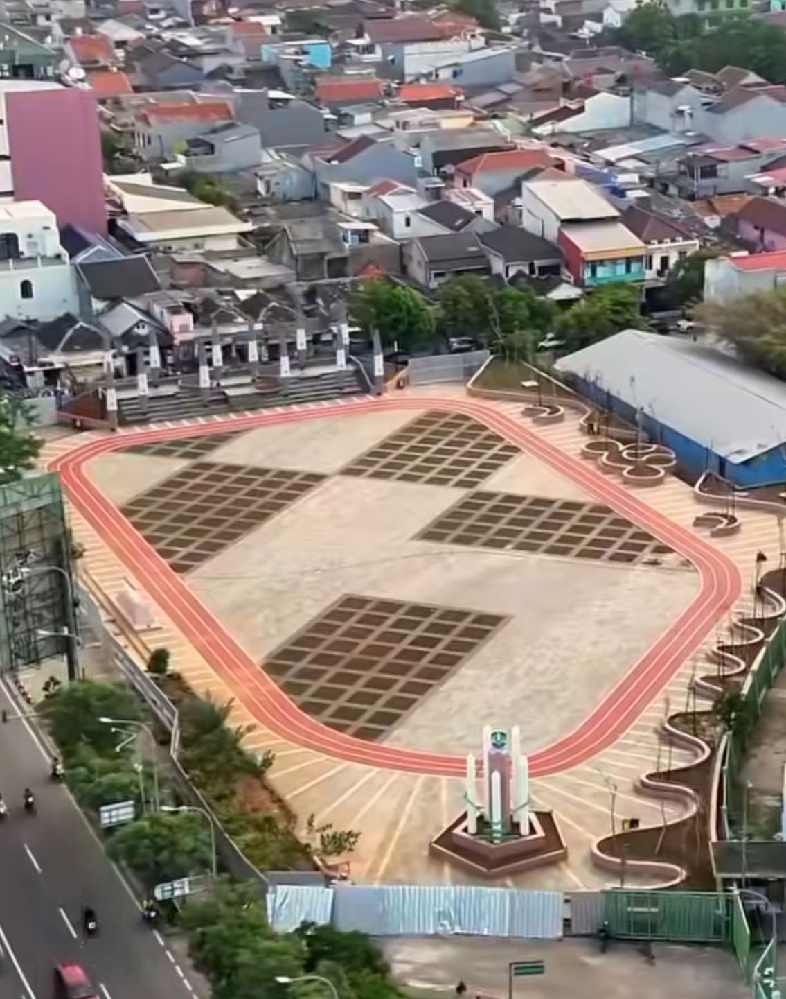 Foto udara Taman Stadion Patriot Kota Bekasi. Foto: Ist