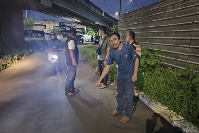 Lokasi Ojol jadi korbanm pembegalan, tubuh dibacoki motor raib.