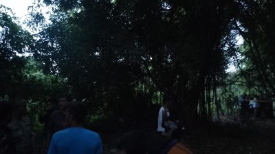 Lokasi penemuan pria tanpa identitas melakukan aksi gantung diri. Foto: Ist