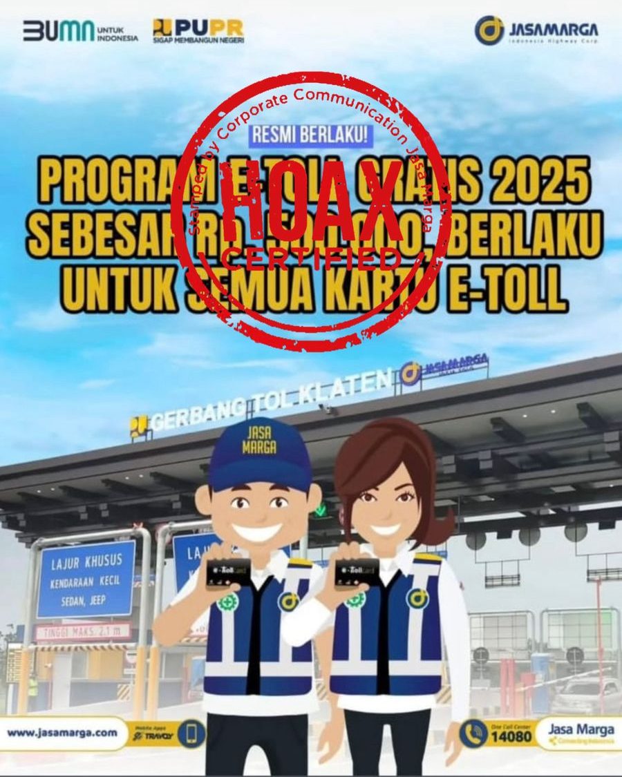 Jasa Marga Ingatkan Masyarakat Waspada Penipuan Program e-Toll Gratis