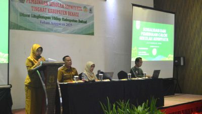 inas Lingkungan Hidup Kabupaten Bekasi melaksanakan kegiatan sosialisasi dan pembinaan calon sekolah Adiwiyata di Hotel Java Palace, Desa Mekarmukti, Kecamatan Cikarang Utara, yang berlangsung tiga hari pada 5-8 Februari 2025. Foto : Dok. DLH Kabupaten Bekasi.