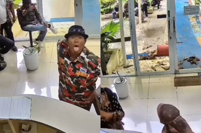 Anggota Ormas saat anarkis di kantor Dinkes Kabupaten Bekasi