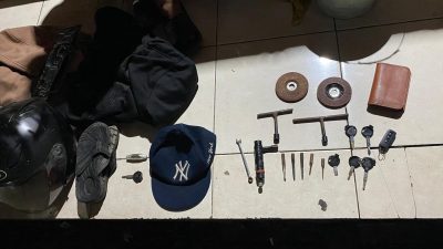 Barang buktiu yang diamankan dari pelaku Curanmor.