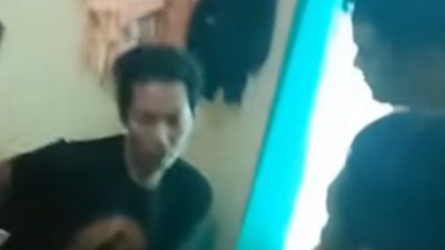 Tangkapan layar dari video saat polisi meringkus AFW alias ZI yang membawa kabur seorang gadis asal Cikarang Utara.