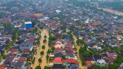 Foto udara banjir di Kota Bekasi: Instagram @baaperrun