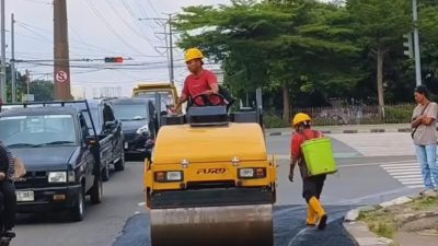 Perbaikan jalan di Kota Bekasi jelang arus mudik Lebaran 2025