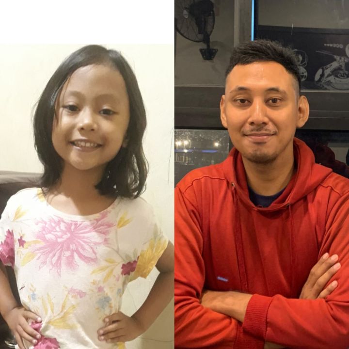 Anak dan suami make up artist (MUA) dari komunitas Perempuan Tangguh Indonesia (PTI), Etna yang hilang. Istimewa