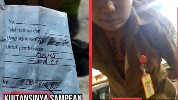 Tangkpan layar oknum berbaju dinas Pemkab Bekasi minta paksa THR ke Pasar Induk Cibitung.