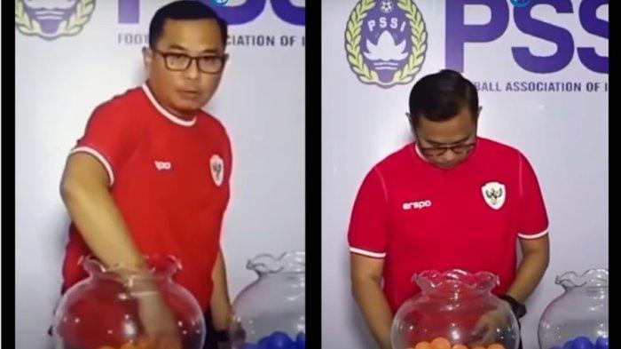 Seorang perwakilan PSSI sedang mengundi peserta Liga 4 2024/2025. Proses pengundian ini viral setelah mengundang kecurigaan publik karena dianggap tidak transparan.