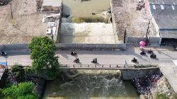 Kabupaten Bekasi - Foto udara kondisi Kali CBL pasca pembongkaran bangunan liar.